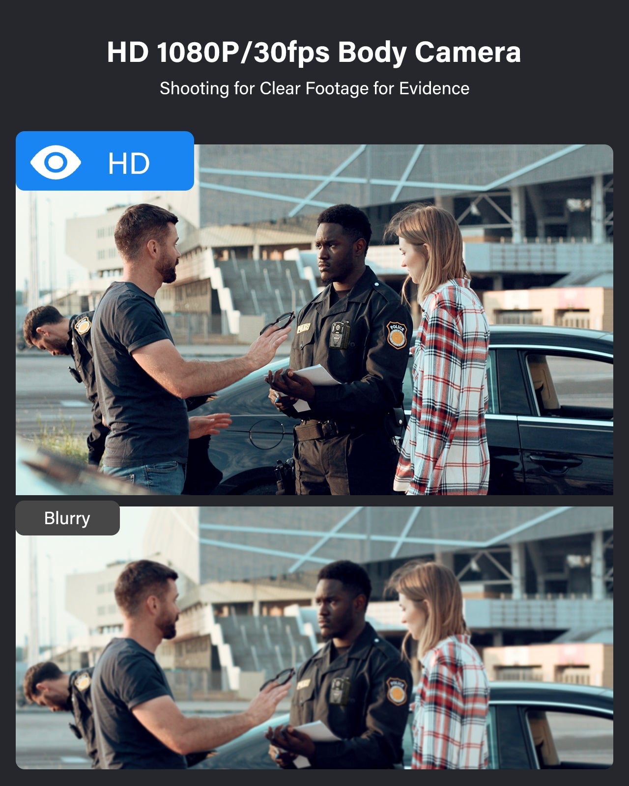 BOBLOV 1080P KJ25 Body Camera, Portable Body cam, 3000mAh Battery