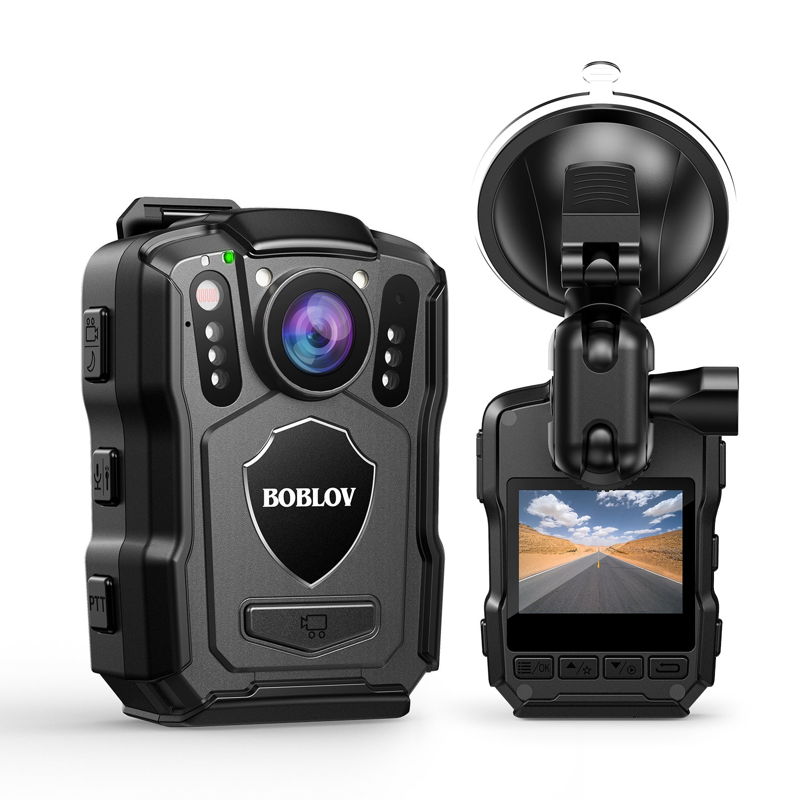 BOBLOV GPS IP67 Body Cam, M5 1440P Body Camera, Cops Body Cam for Sale, 12 Hrs Recording, Car Mount